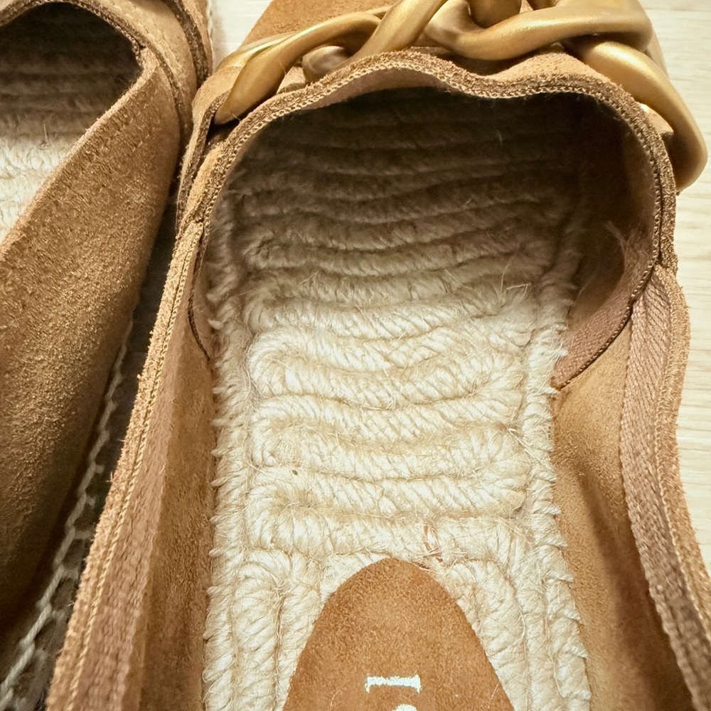 Maypol Tan Suede Gold Chain Espadrille Loafers EU 38 Made in Spain - Picture 10 of 15
